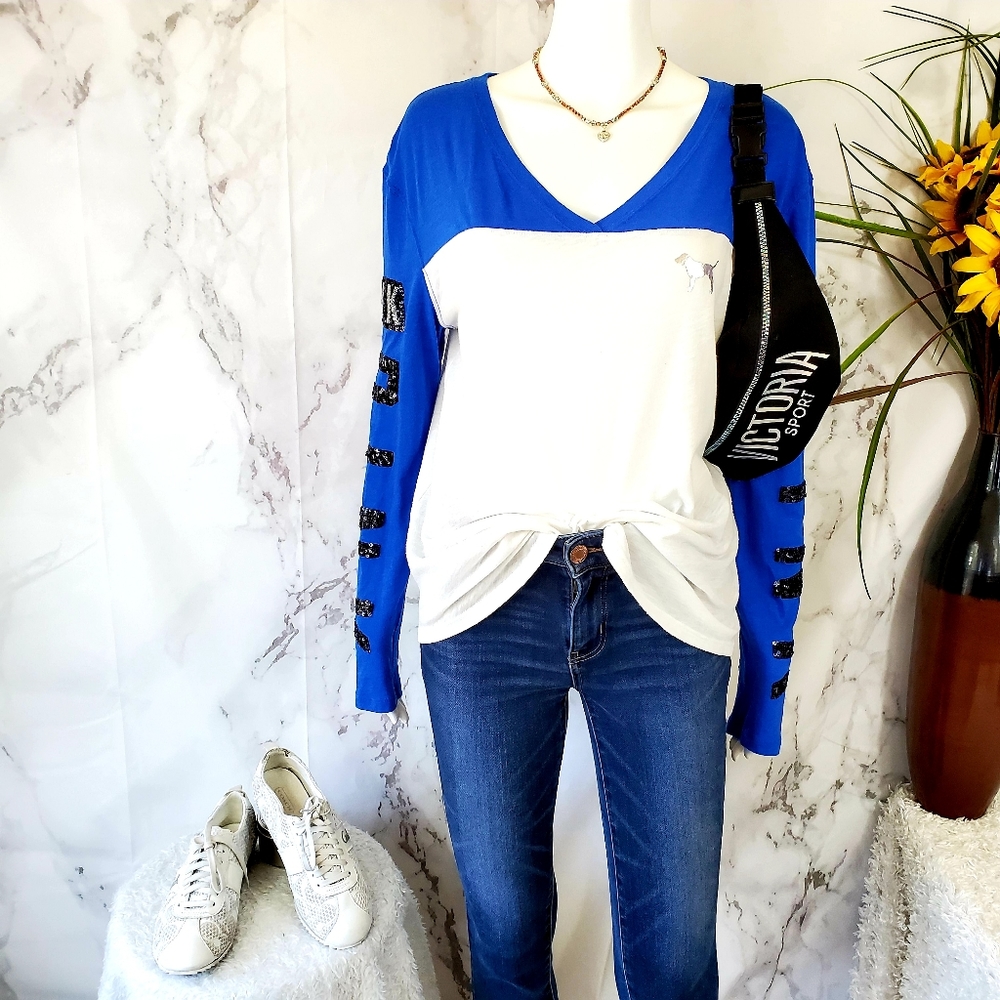 PINK Victoria's Secret pullover embellished henley